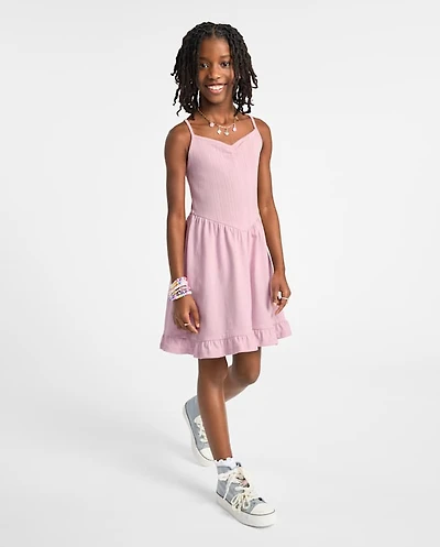 Girls Pointelle V-Waist Dress