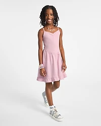 Girls Pointelle V-Waist Dress