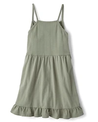 Girls Pointelle V-Waist Dress