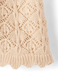 Girls Scalloped Crochet Shrug