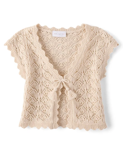 Girls Scalloped Crochet Shrug