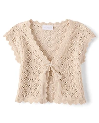 Girls Scalloped Crochet Shrug