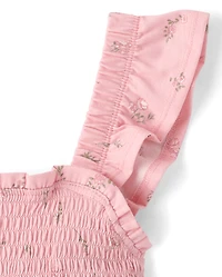 Haut péplum à volants fleuris pour filles