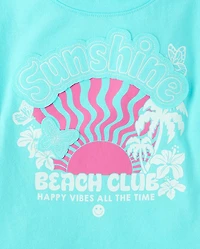 Girls Applique Vacation Top