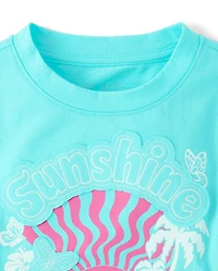 Girls Applique Vacation Top