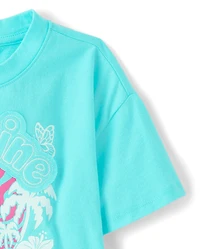 Girls Applique Vacation Cropped Top