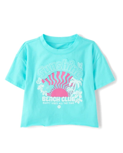Girls Applique Vacation Top