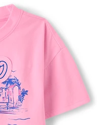 Girls Applique Vacation Top