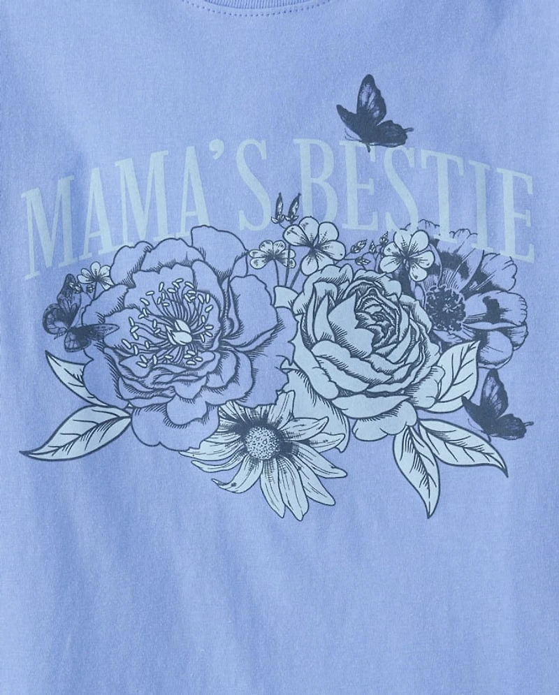 Girls Mama's Bestie Graphic Tee