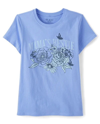 Girls Mama's Bestie Graphic Tee