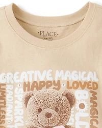Girls Teddy Bear Graphic Tee