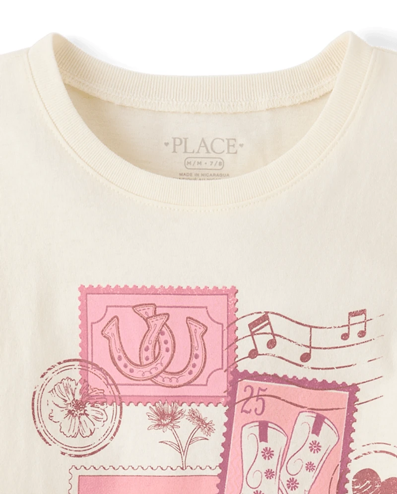 Girls Western Stamps Graphic Tee