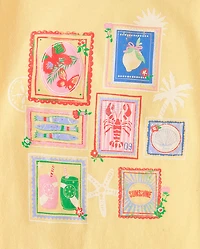 Girls Summer Stamps Graphic Tee