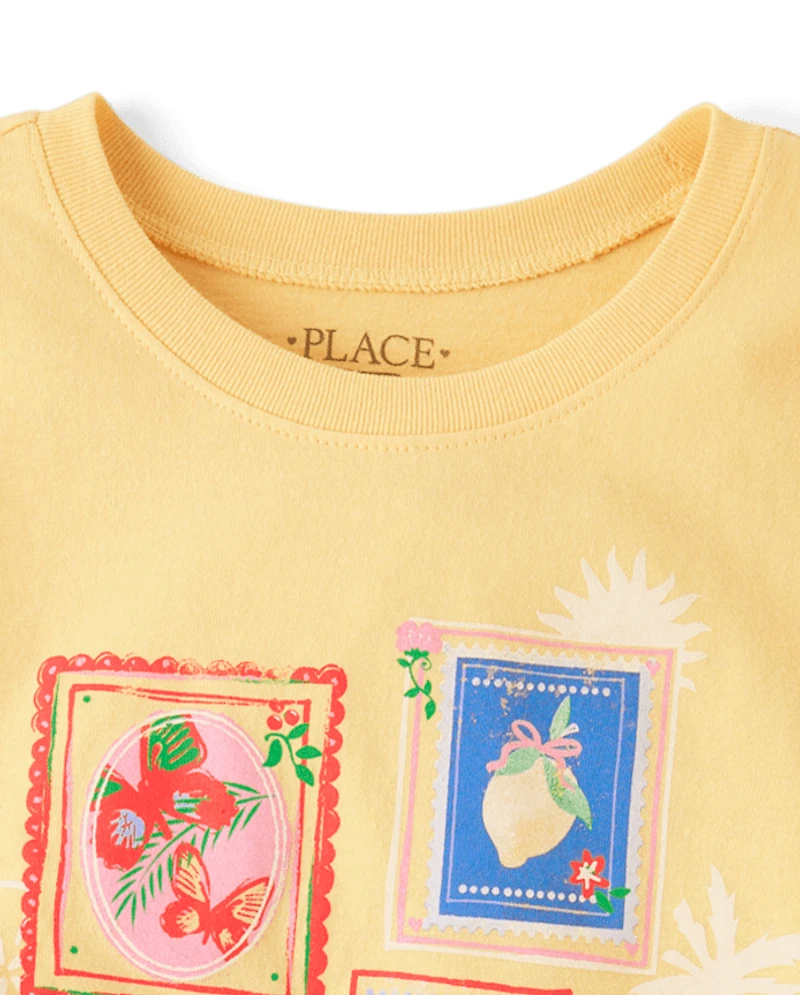 Girls Summer Stamps Graphic Tee