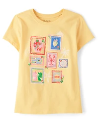 Girls Summer Stamps Graphic Tee