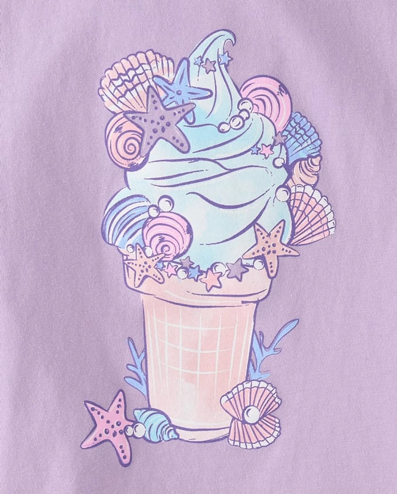 Girls Ice Cream Cone Graphic Tee
