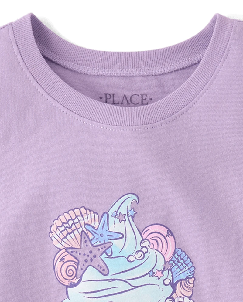T-shirt graphique pour filles avec motif cornet de glace