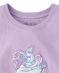 T-shirt graphique pour filles avec motif cornet de glace