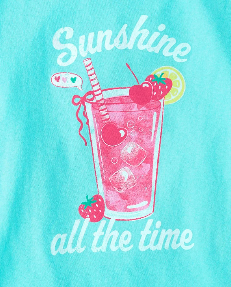 Girls Summer Drink Graphic Tee