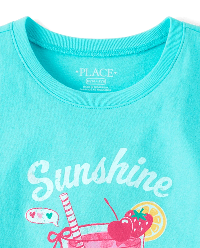 Girls Summer Drink Graphic Tee