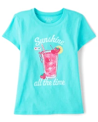 Girls Summer Drink Graphic Tee