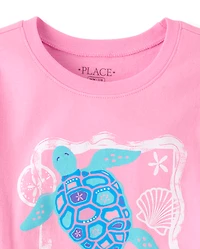 Girls Turtles Graphic Tee