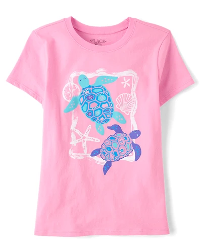 Girls Turtles Graphic Tee