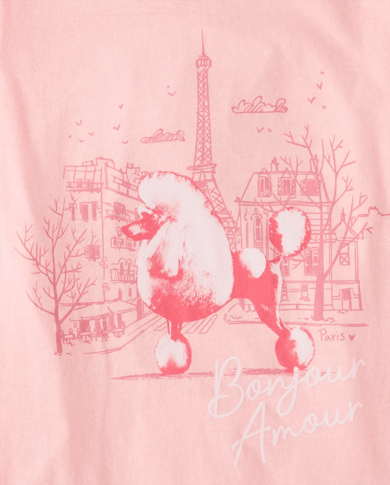 Girls Poodle Graphic Tee