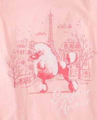 Girls Poodle Graphic Tee