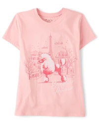 Girls Poodle Graphic Tee