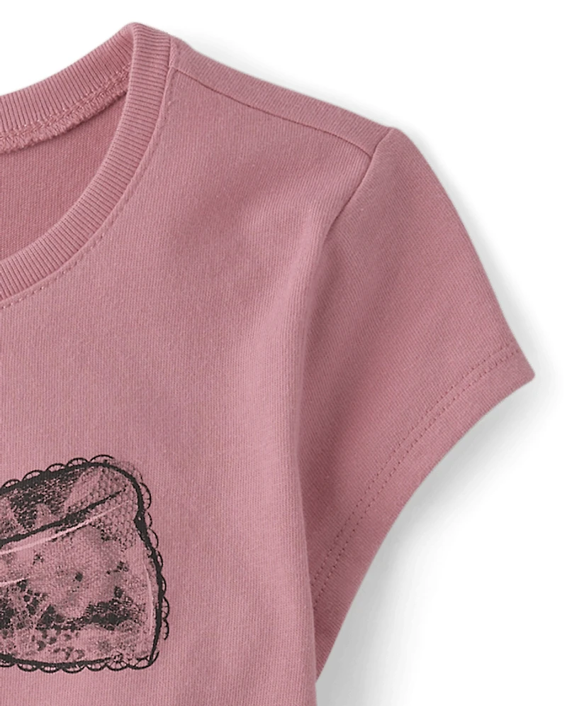 Girls Bow Graphic Baby Tee