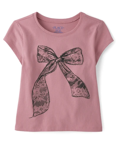 Girls Bow Graphic Baby Tee