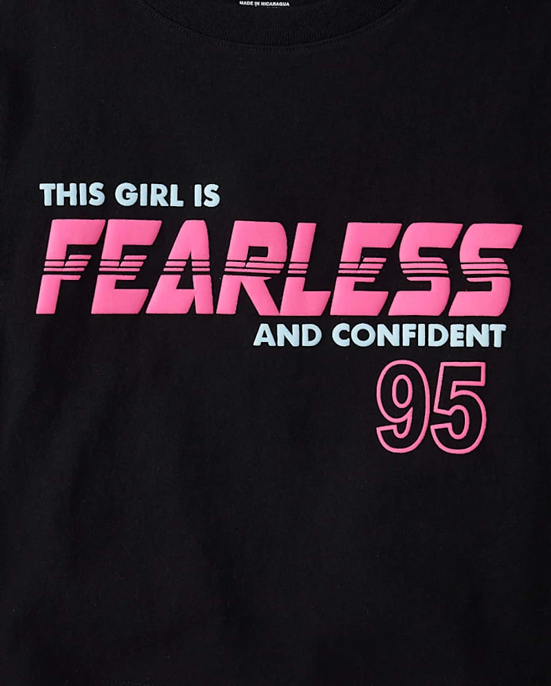 Girls Fearless Relaxed Cropped Graphic Tee