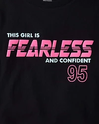 Girls Fearless Relaxed Cropped Graphic Tee