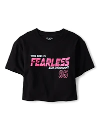 Girls Fearless Relaxed Cropped Graphic Tee
