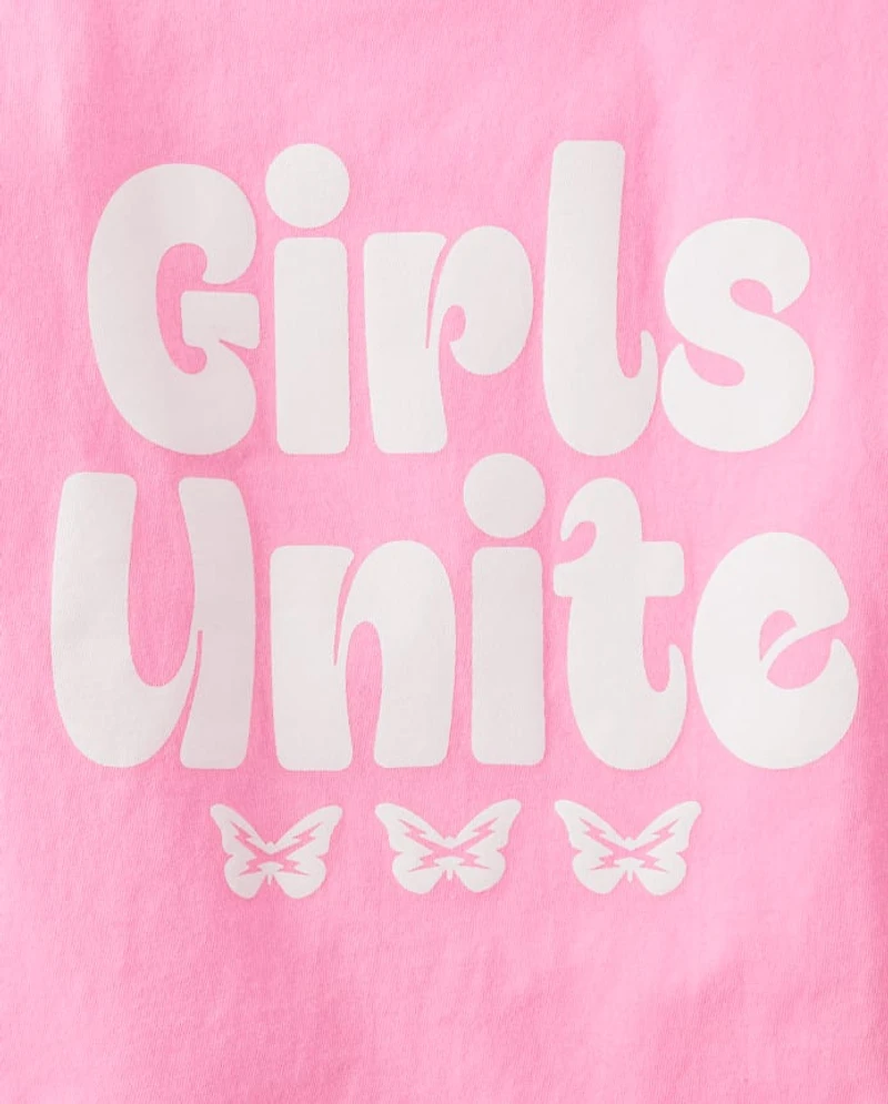 Girls Unite Relaxed Cropped Graphic Tee
