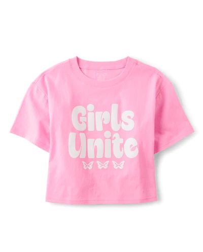 Girls Unite Relaxed Cropped Graphic Tee
