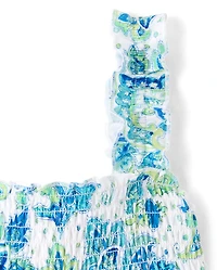 Toddler Girls Paisley Smocked Tank Top