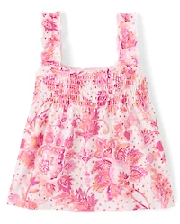 Toddler Girls Paisley Smocked Tank Top