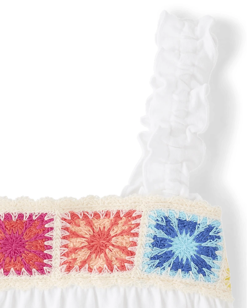 Toddler Girls Crochet Ruffle Tank Top