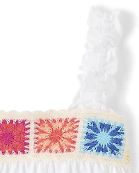 Toddler Girls Crochet Ruffle Tank Top