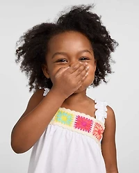 Toddler Girls Crochet Ruffle Tank Top