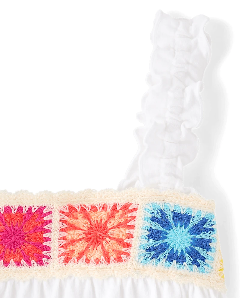 Toddler Girls Crochet Ruffle Tank Top