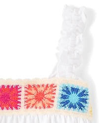 Toddler Girls Crochet Ruffle Tank Top