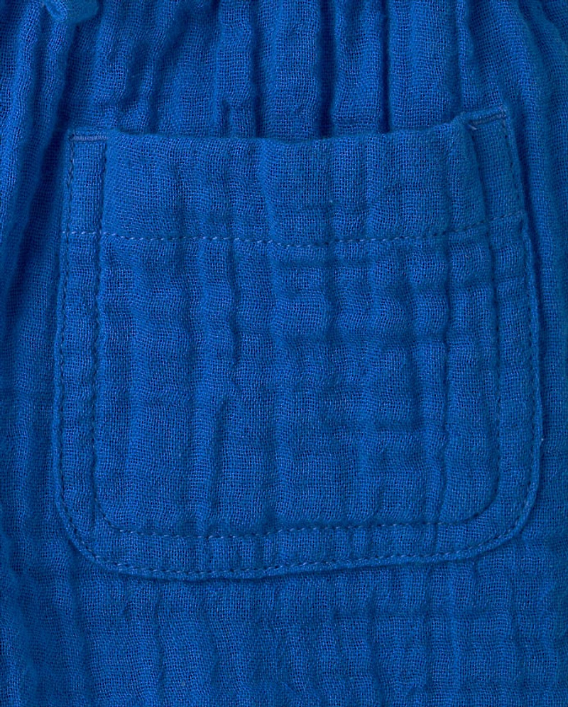 Baby And Toddler Girls Gauze Paperbag Waist Shorts