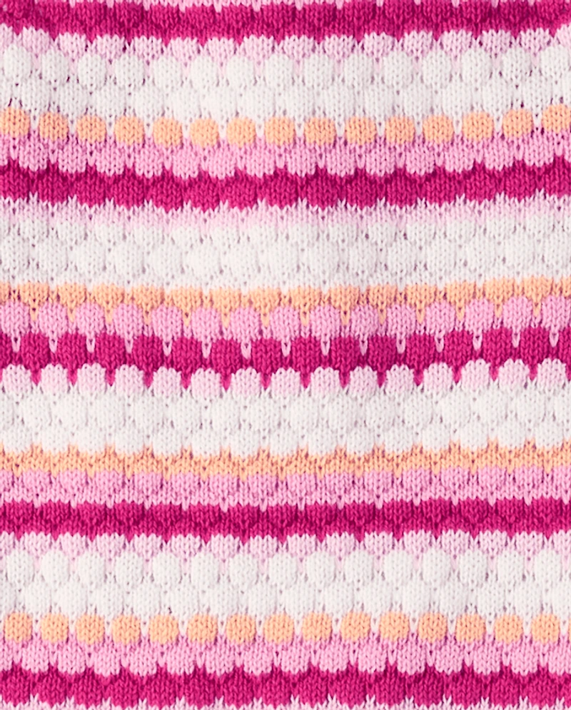 Toddler Girls Striped Crochet 2-Piece Outfit Set