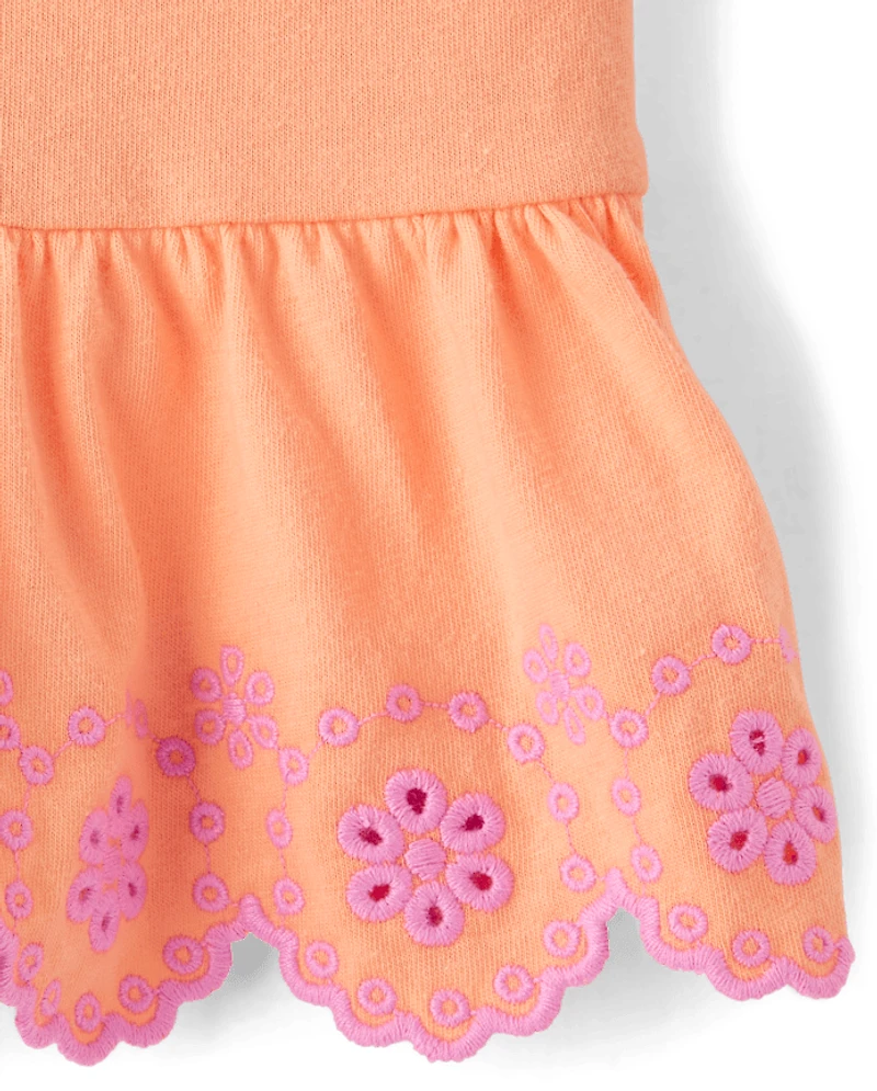 Toddler Girls Embroidered Eyelet 2-Piece Outfit Set
