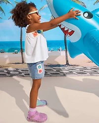 Baby And Toddler Girls Crochet Shortie Jeans Shorts