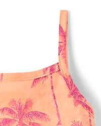 Baby And Toddler Girls Palm Tree Tie Shoulder Dress