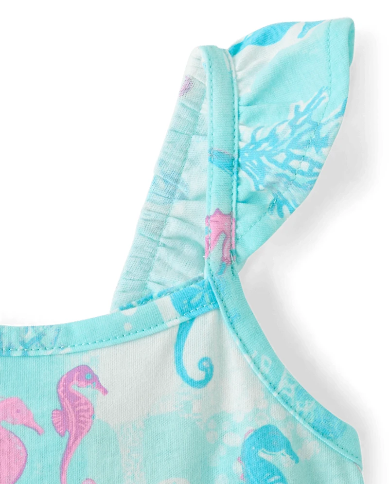 Baby And Toddler Girls Sea Creature Flutter Dress